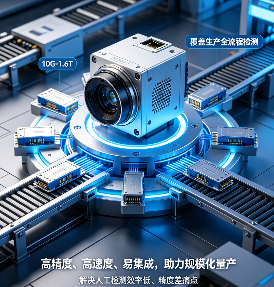 光通信模块（光模块）表面划痕/污染/裂纹视觉检测